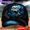 Custom Name NFL Carolina Panthers Skull Halloween Baseball Cap