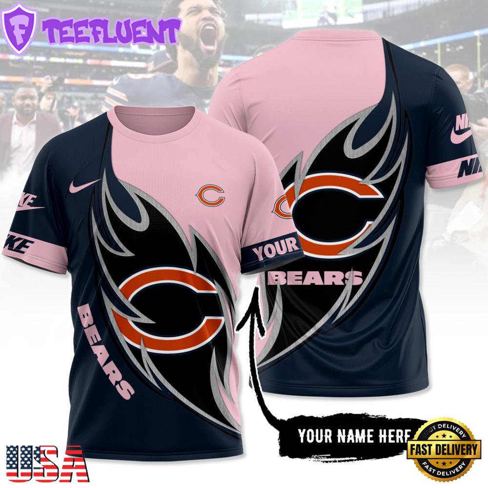 Custom Name NFL Chicago Bears All Over Print T-Shirt For Fans