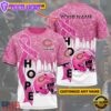 Custom Name NFL Chicago Bears Breast Cancer All Over Print T-Shirt