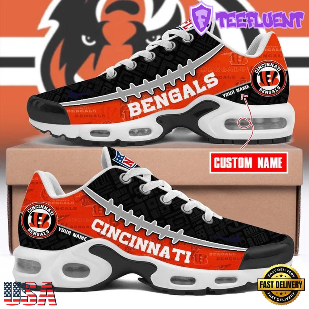 Custom Name NFL Cincinnati Bengals Air Max Plus Shoes