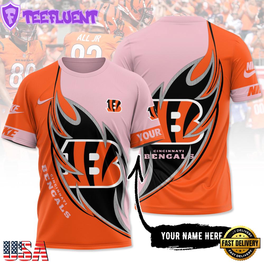 Custom Name NFL Cincinnati Bengals All Over Print T-Shirt For Fans