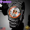 Custom Name NFL Cincinnati Bengals Black Stainless Steel Watch Gifts For Fans