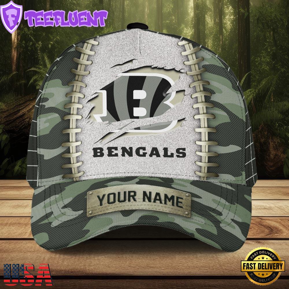 Custom Name NFL Cincinnati Bengals Camo Hunting Classic Cap For Fans
