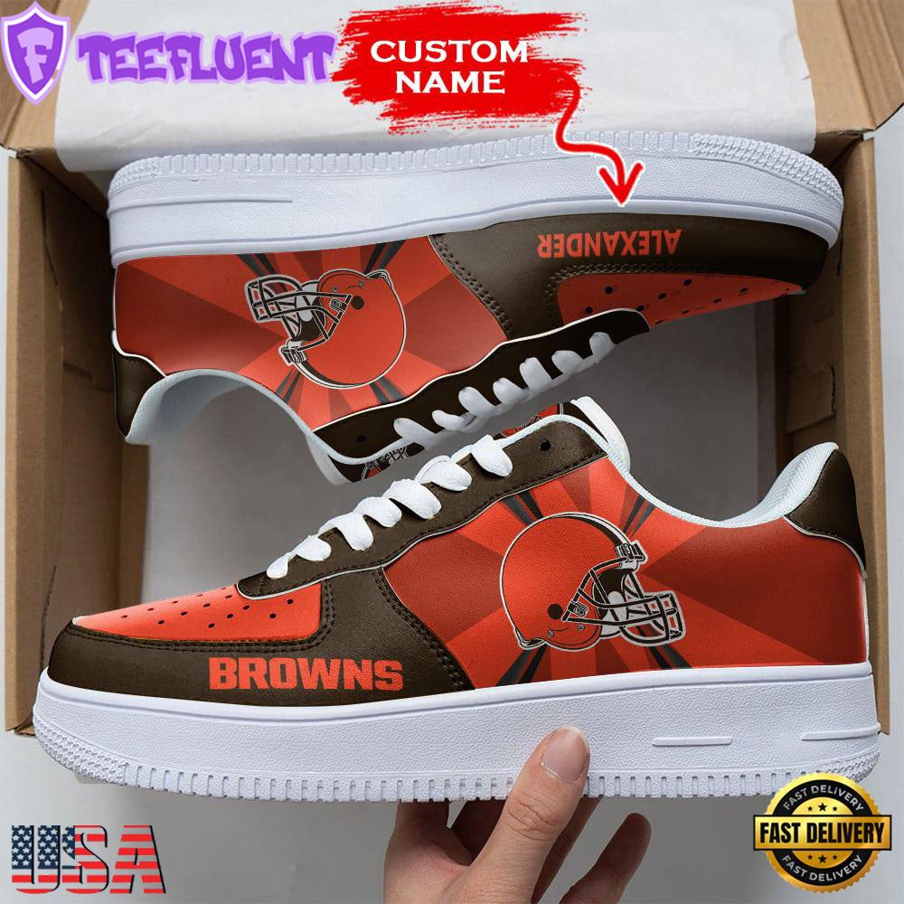 Custom Name NFL Cleveland Browns Custom Air Force 1 Shoes For Fans