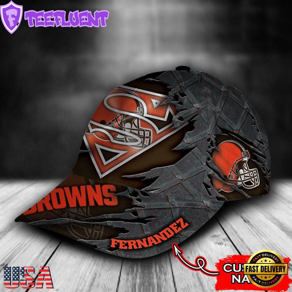 Custom Name NFL Cleveland Browns Superman All Over Print 3D Classic Cap