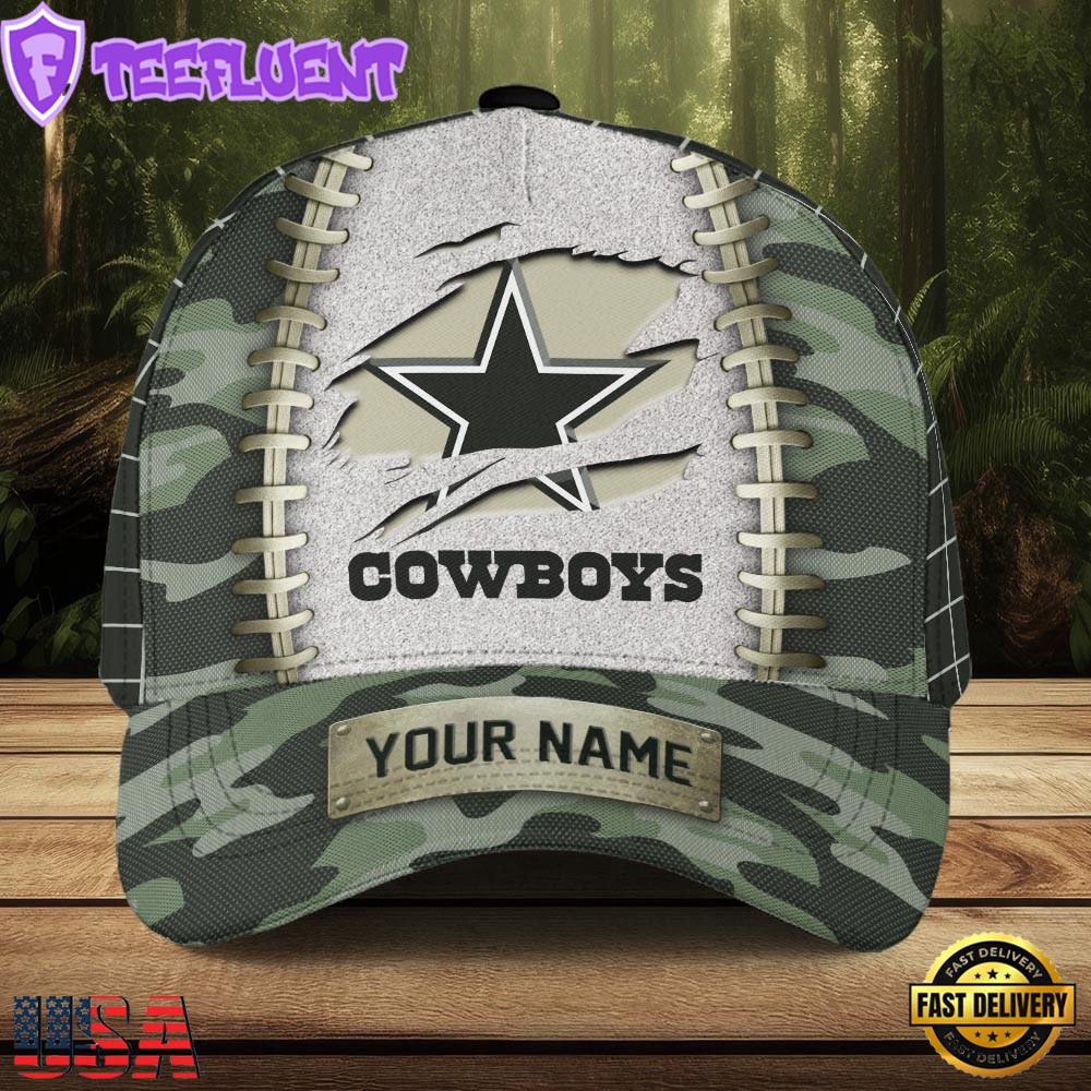 Custom Name NFL Dallas Cowboys Camo Hunting Classic Cap For Fans