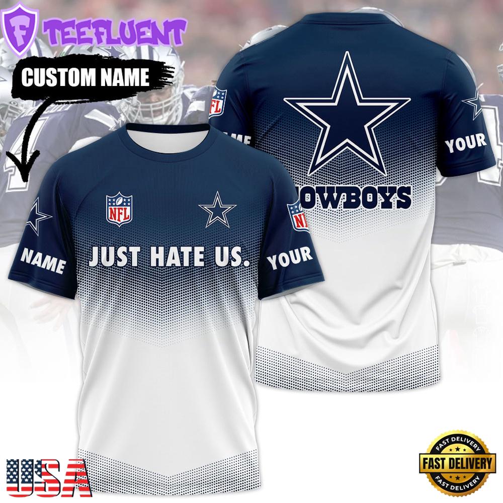 Custom Name NFL Dallas Cowboys Football Team All Over Print T-Shirt For Fans