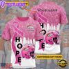 Custom Name NFL Denver Broncos Breast Cancer All Over Print T-Shirt