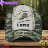 Custom Name NFL Detroit Lions Camo Hunting Classic Cap For Fans