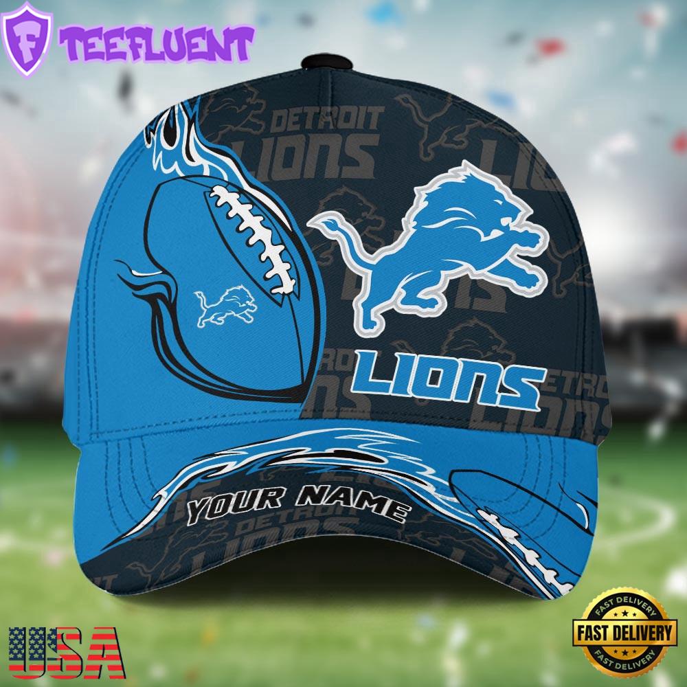 Custom Name NFL Detroit Lions Classic Cap For Fans