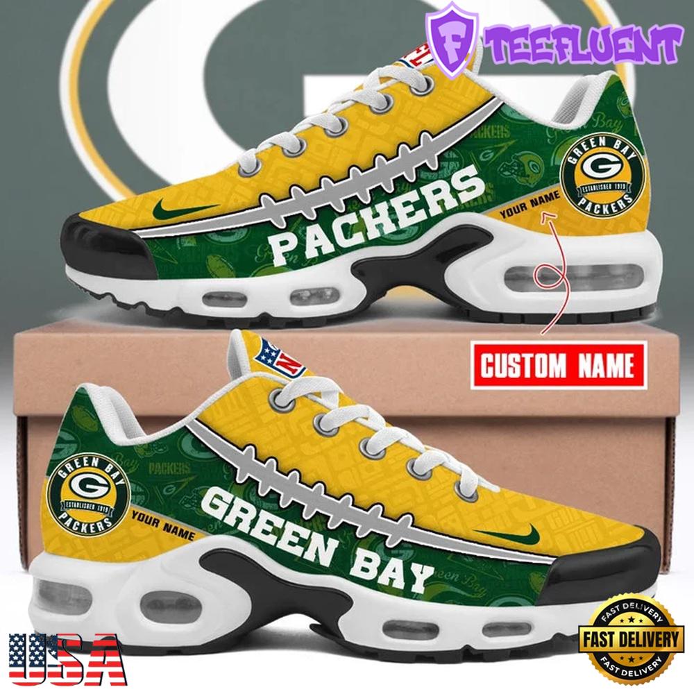 Custom Name NFL Green Bay Packers Air Max Plus Shoes
