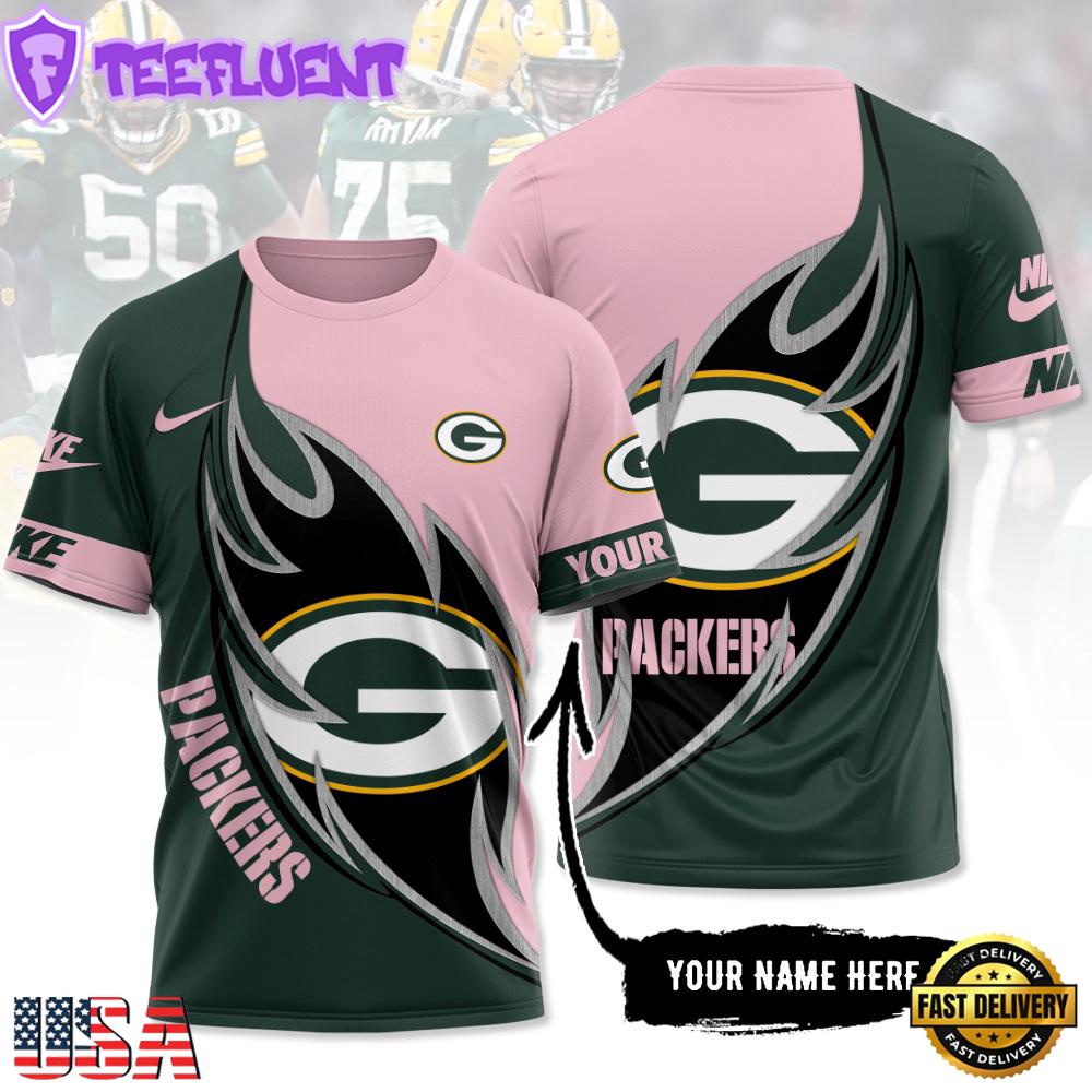 Custom Name NFL Green Bay Packers All Over Print T-Shirt For Fans