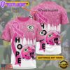 Custom Name NFL Green Bay Packers Breast Cancer All Over Print T-Shirt