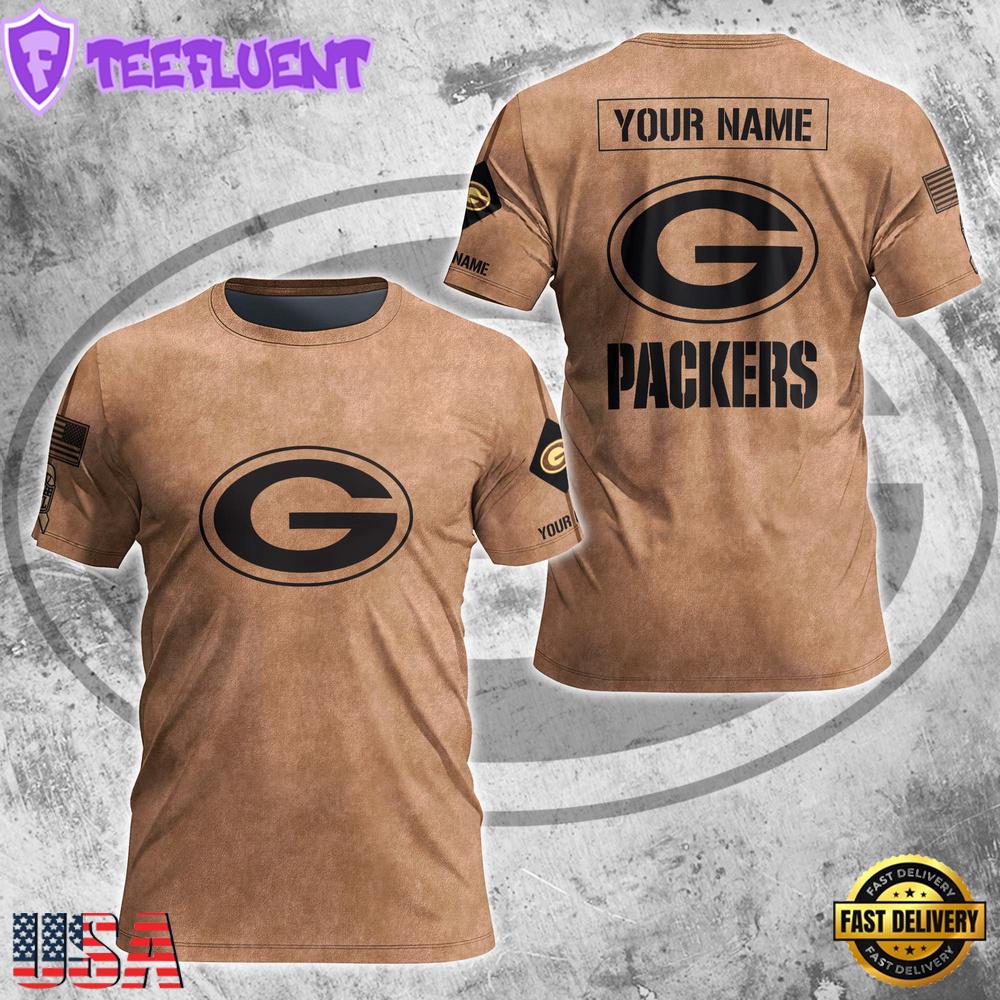 Custom Name NFL Green Bay Packers Team Football 3D T-Shirt