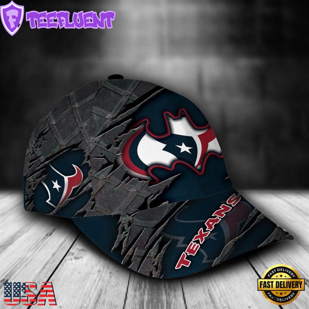 Custom Name NFL Houston Texans Batman Logo All Over Print - Navy 3D Classic Cap
