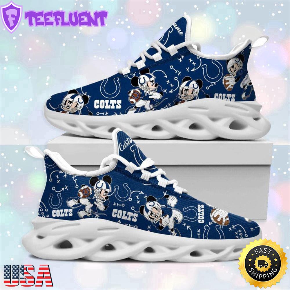 Custom Name NFL Indianapolis Colts Mickey Mouse Max Soul Shoes