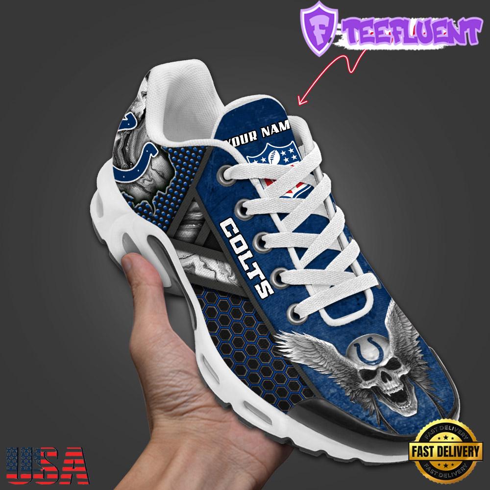 Custom Name NFL Indianapolis Colts Skull Air Max Plus Shoes