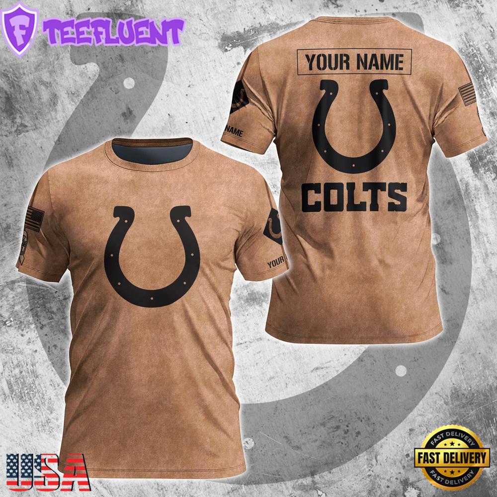 Custom Name NFL Indianapolis Colts Team Football 3D T-Shirt