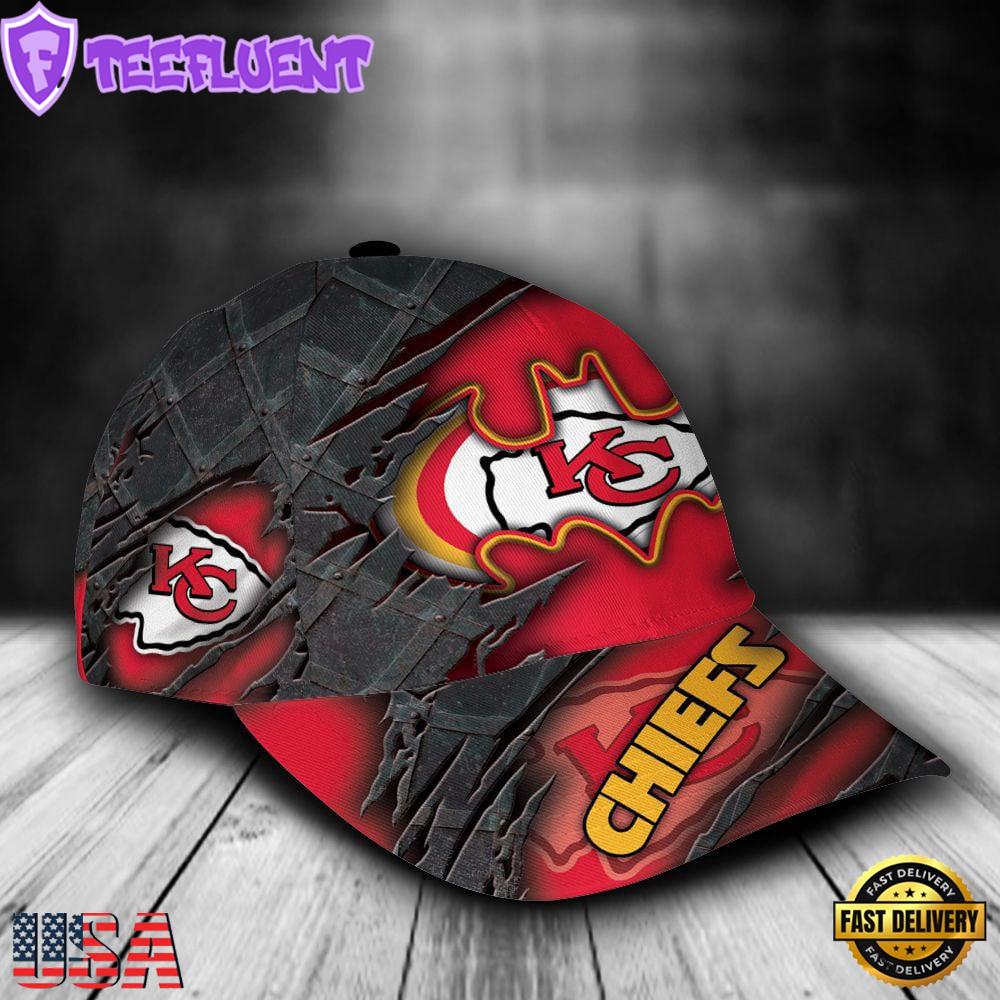 Custom Name NFL Kansas City Chiefs Batman Logo All Over Print - Red 3D Classic Cap