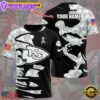 Custom Name NFL Kansas City Chiefs Camo All Over Print T-Shirt
