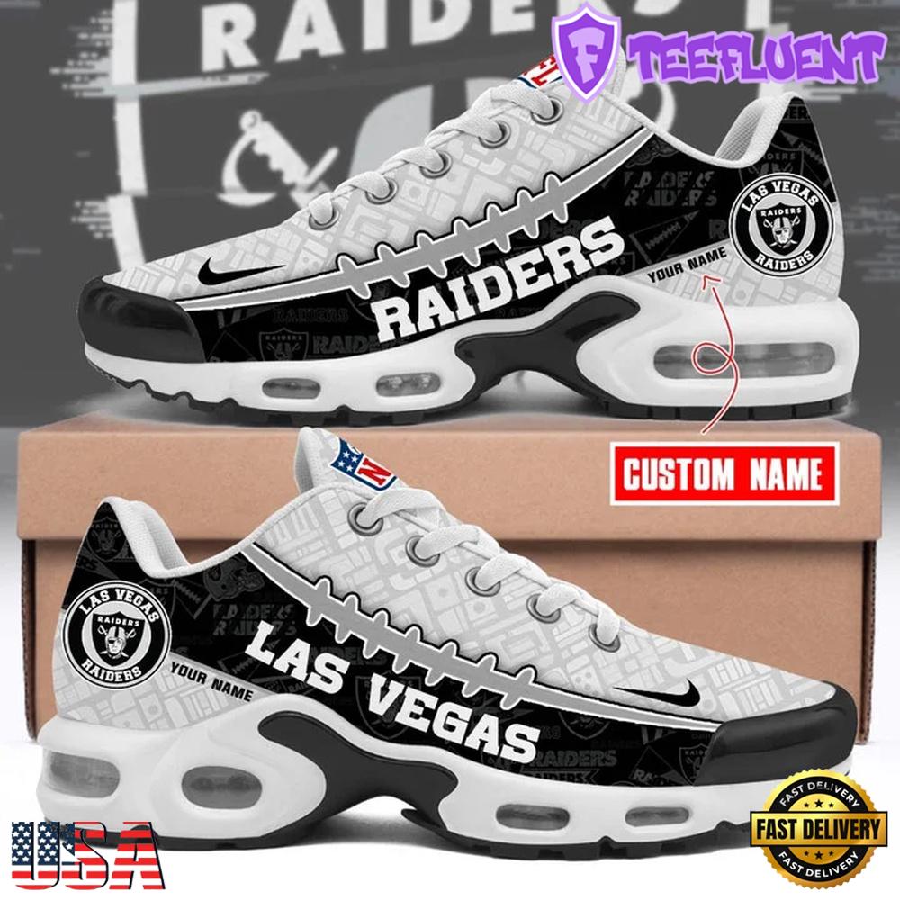 Custom Name NFL Las Vegas Raiders Air Max Plus Shoes