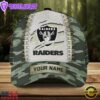 Custom Name NFL Las Vegas Raiders Camo Hunting Classic Cap For Fans