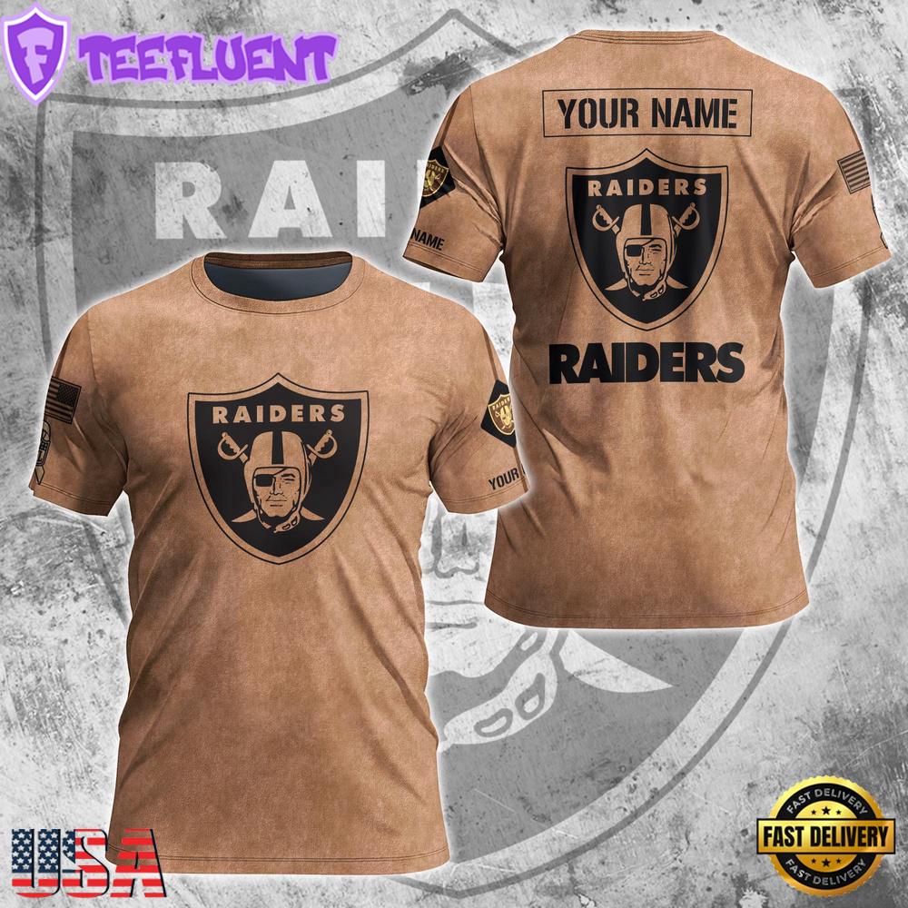 Custom Name NFL Las Vegas Raiders Team Football 3D T-Shirt
