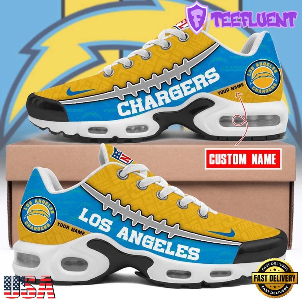 Custom Name NFL Los Angeles Chargers Air Max Plus Shoes