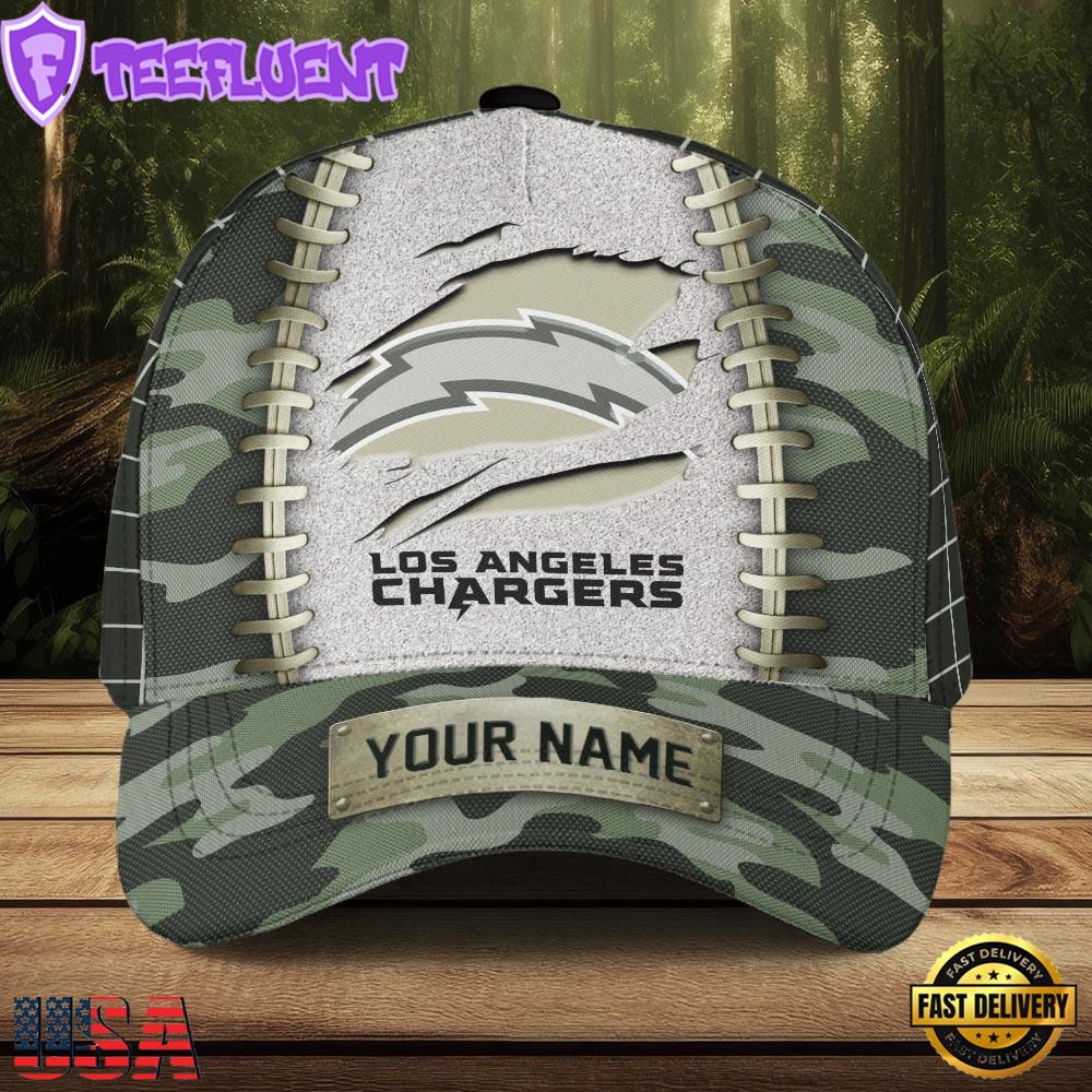 Custom Name NFL Los Angeles Chargers Camo Hunting Classic Cap For Fans