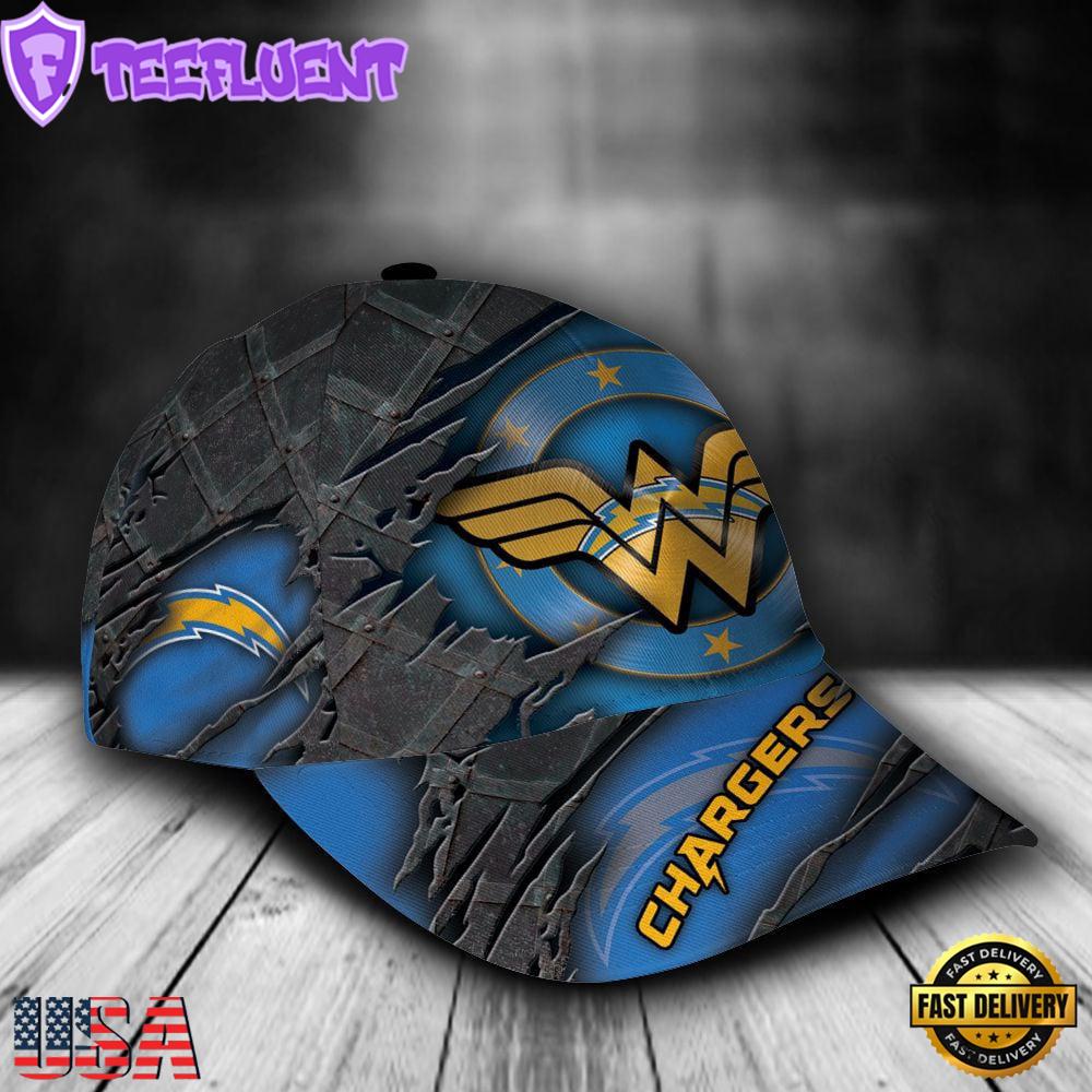 Custom Name NFL Los Angeles Chargers Wonder Woman All Over Print 3D Classic Cap