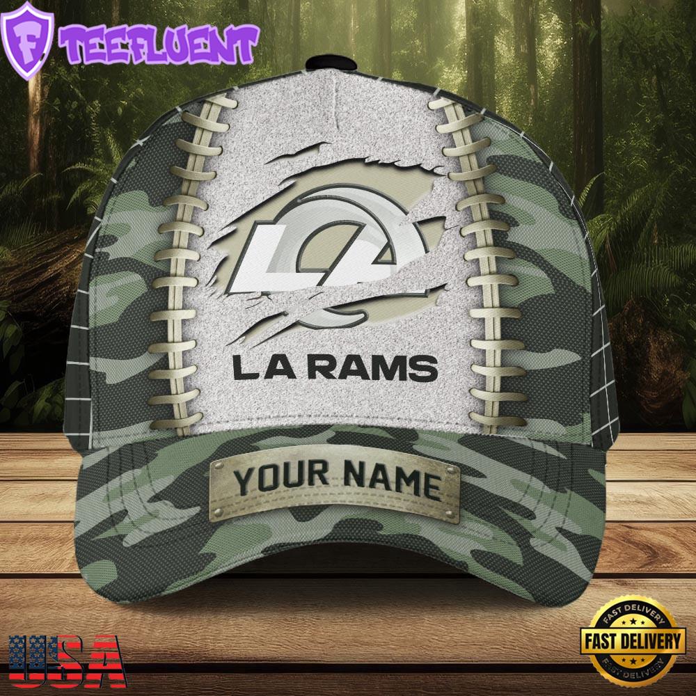 Custom Name NFL Los Angeles Rams Camo Hunting Classic Cap For Fans