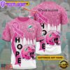 Custom Name NFL Miami Dolphins Breast Cancer All Over Print T-Shirt