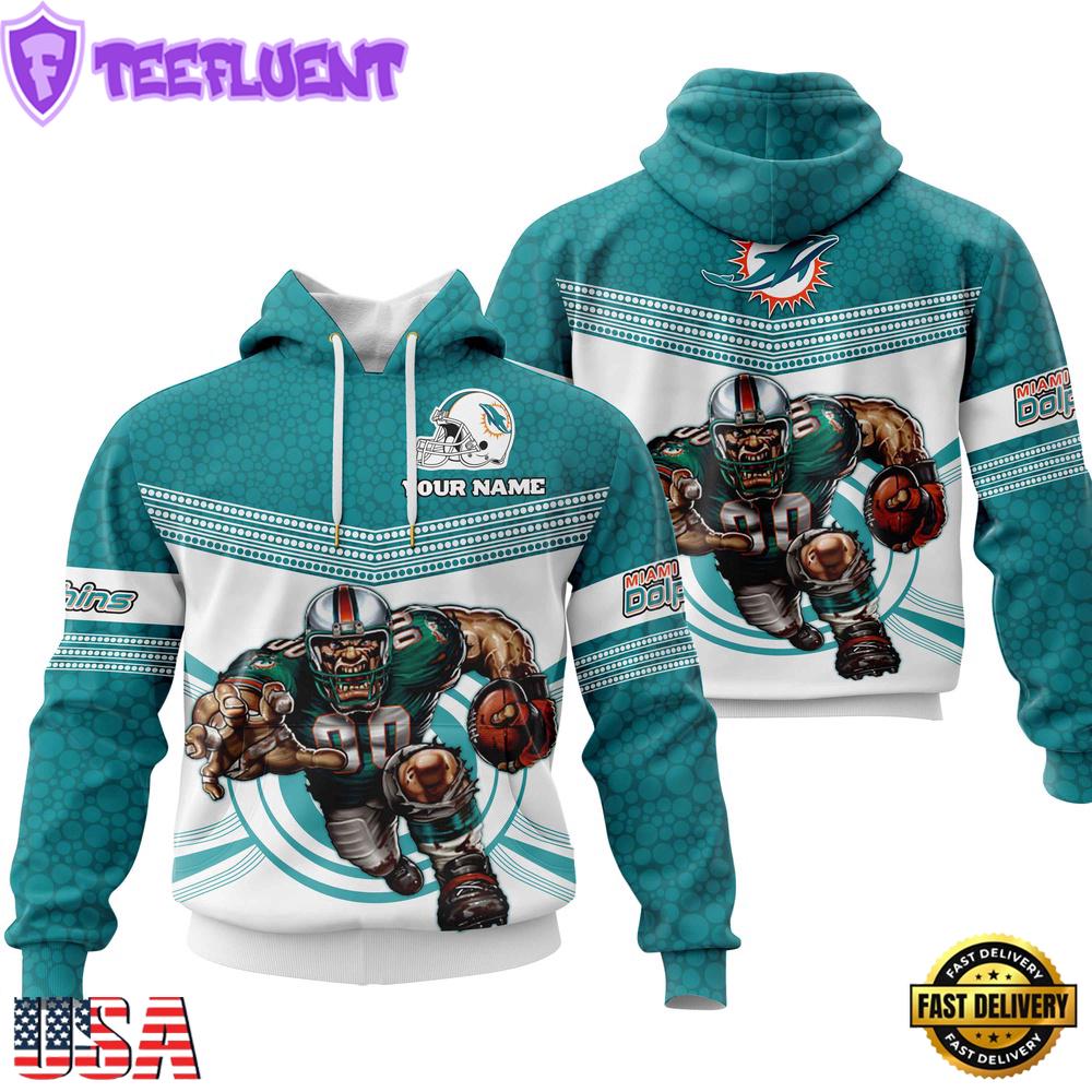 NFL Custom NameMiami Dolphins Mascot All Over Print Hoodie Shirt , NFL Unisex Hoodies NFL Custom NameMiami Dolphins Mascot All Over Print Hoodie Shirt , NFL Unisex Hoodies