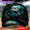 Custom Name NFL Miami Dolphins Skull Halloween Baseball Cap