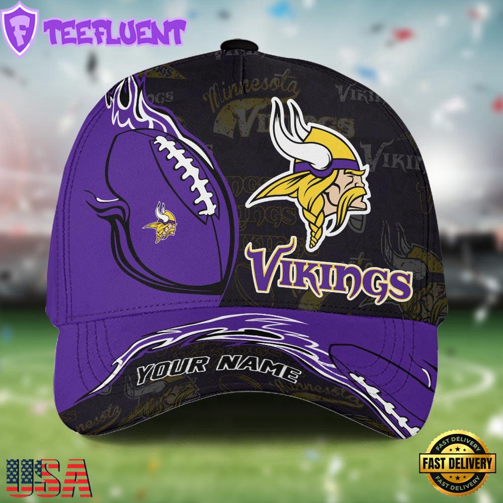 Custom Name NFL Minnesota Vikings Classic Cap For Fans