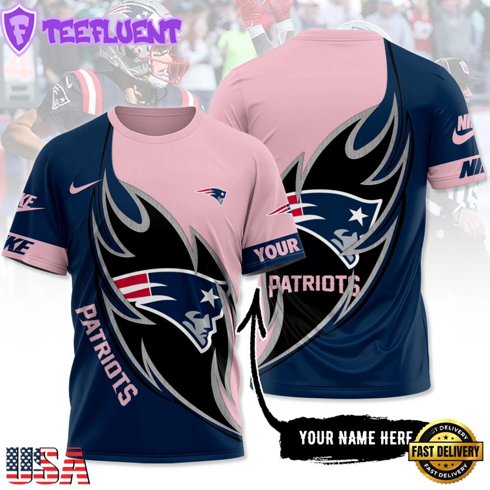 Custom Name NFL New England Patriots All Over Print T-Shirt For Fans