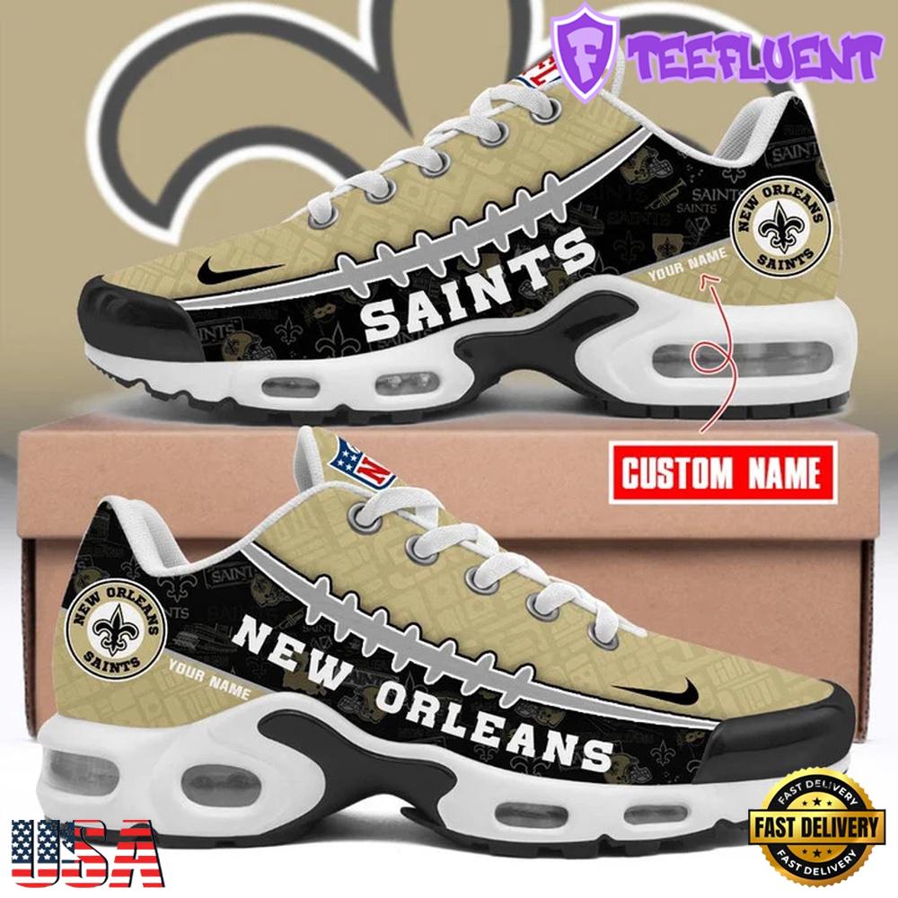 Custom Name NFL New Orleans Saints Air Max Plus Shoes