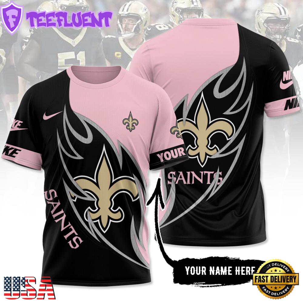 Custom Name NFL New Orleans Saints All Over Print T-Shirt For Fans