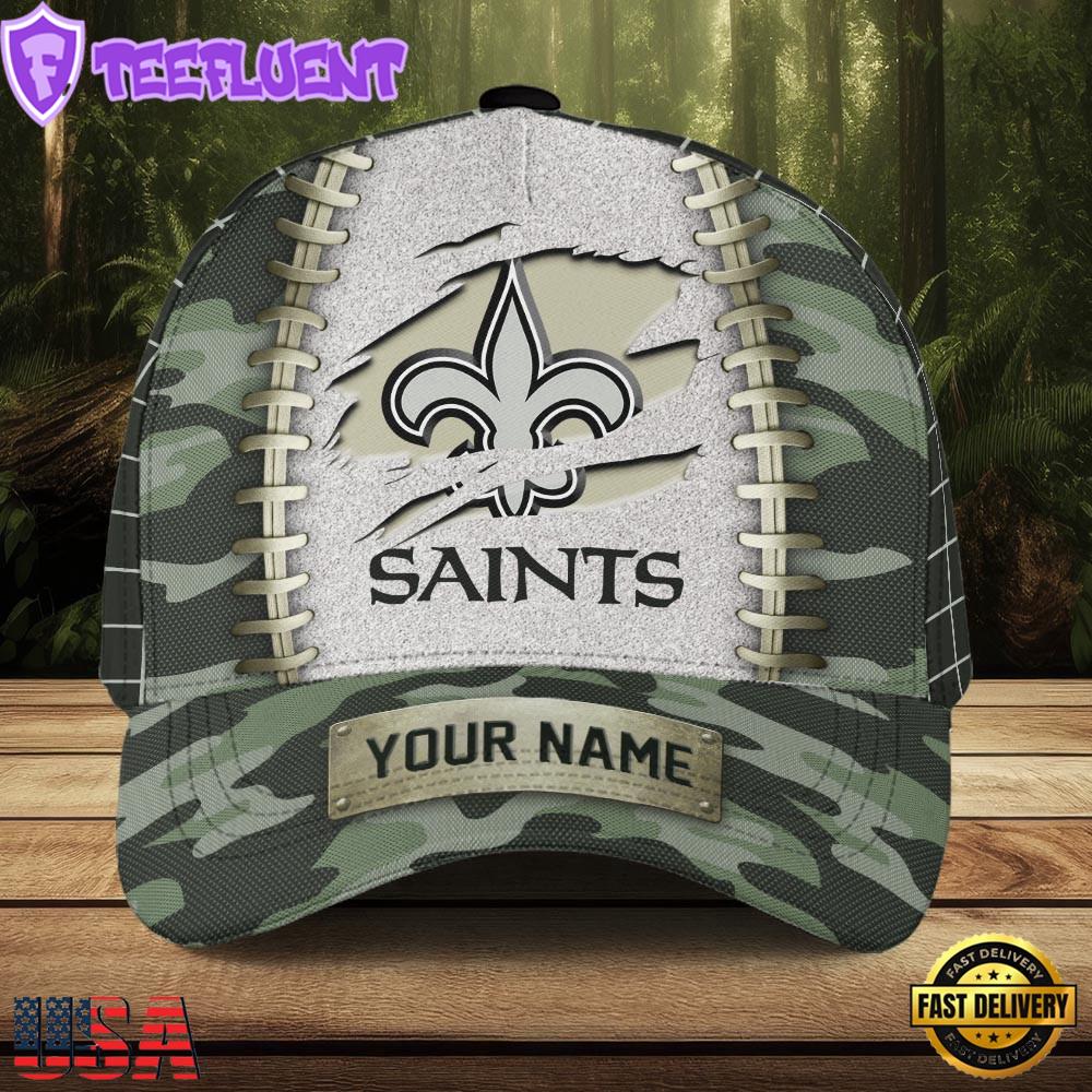 Custom Name NFL New OrleansSaints Camo Hunting Classic Cap For Fans