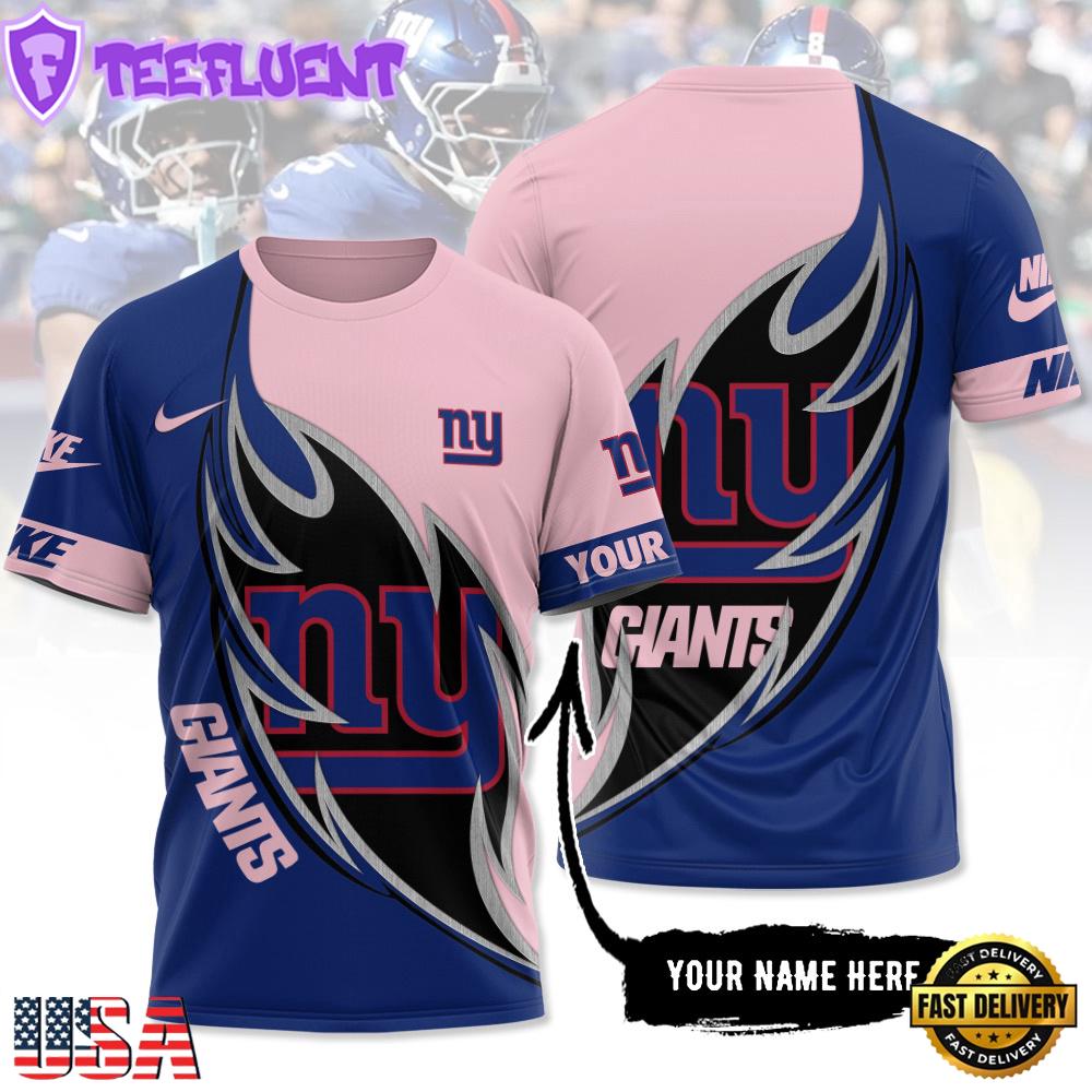 Custom Name NFL New York Giants All Over Print T-Shirt For Fans