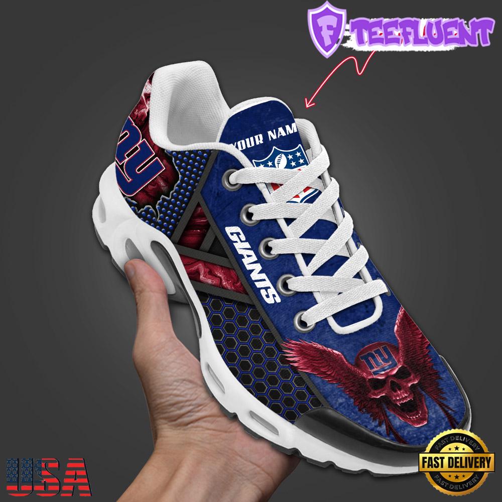 Custom Name NFL New York Giants Skull Air Max Plus Shoes