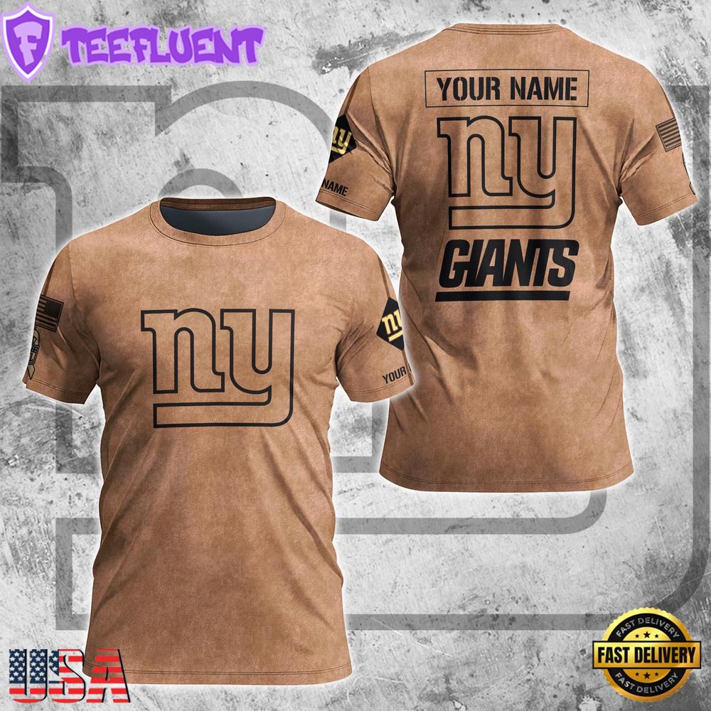 Custom Name NFL New York Giants Team Football 3D T-Shirt