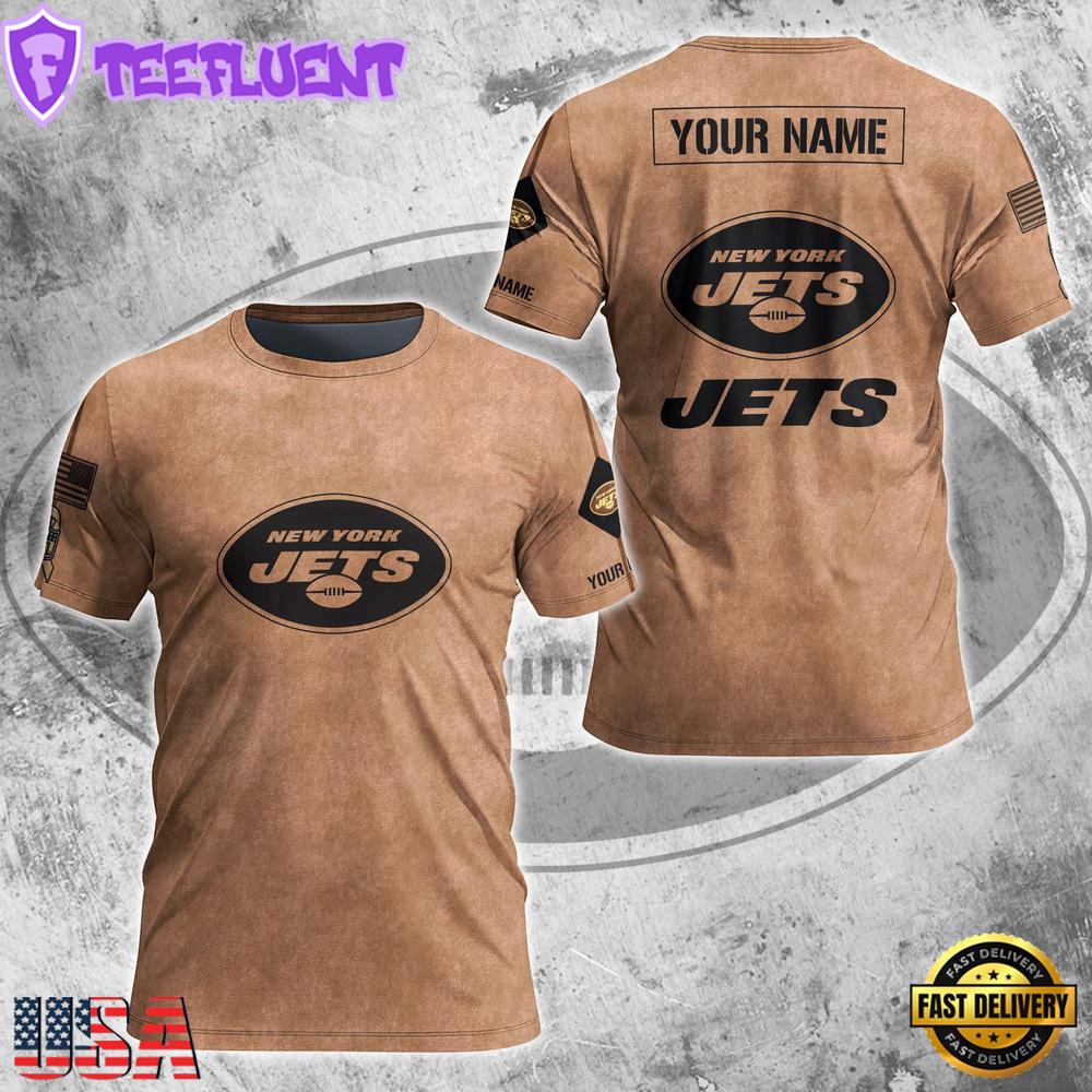 Custom Name NFL New York Jets Team Football 3D T-Shirt