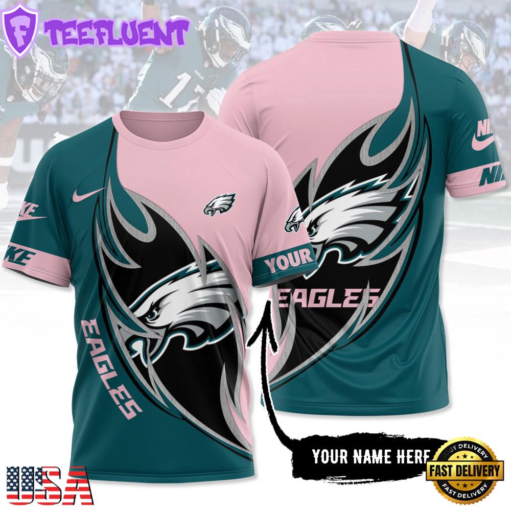 Custom Name NFL Philadelphia Eagles All Over Print T-Shirt For Fans
