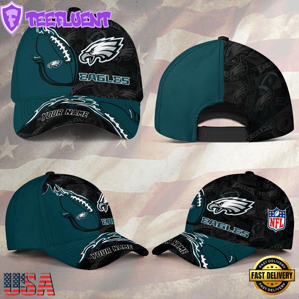 Custom Name NFL Philadelphia Eagles Classic Cap Hats For Fans Custom Name NFL Philadelphia Eagles Classic Cap Hats For Fans