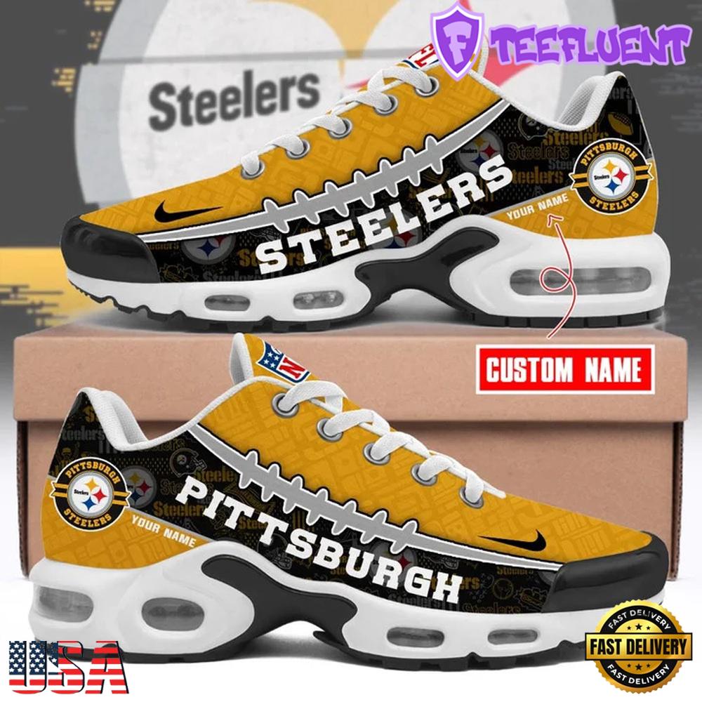Custom Name NFL Pittsburgh Steelers Air Max Plus Shoes