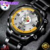 Custom Name NFL Pittsburgh Steelers Black Stainless Steel Watch Gifts For Fans