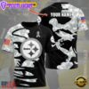 Custom Name NFL Pittsburgh Steelers Camo All Over Print T-Shirt