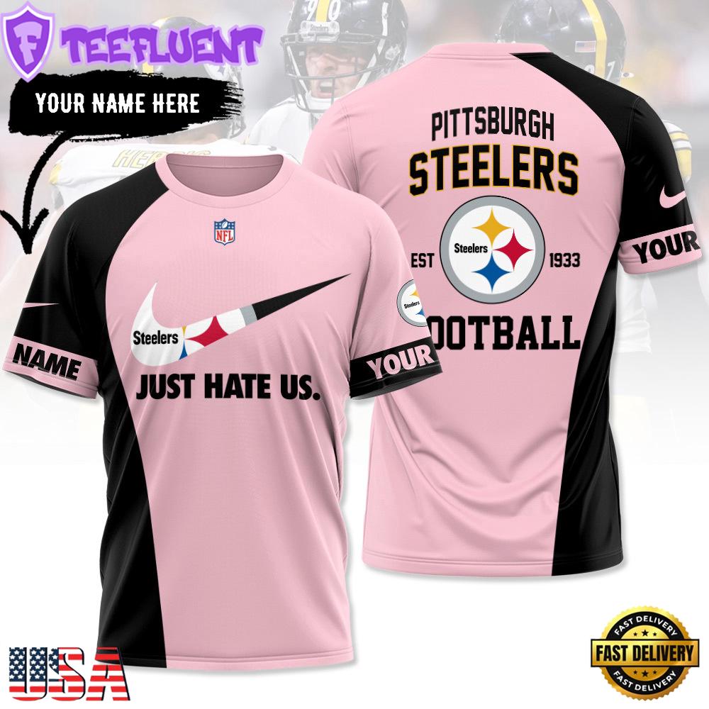 Custom Name NFL Pittsburgh Steelers Football Team All Over Print T-Shirt For Fans