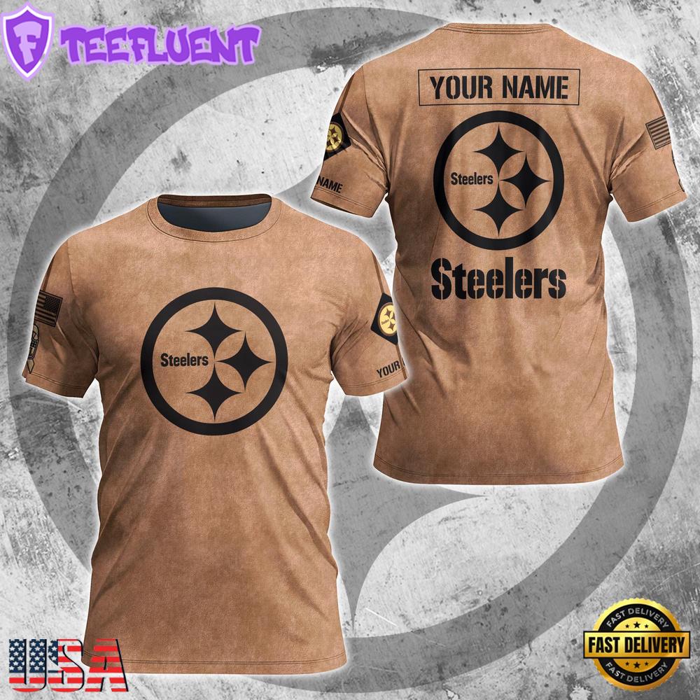 Custom Name NFL Pittsburgh Steelers Team Football 3D T-Shirt